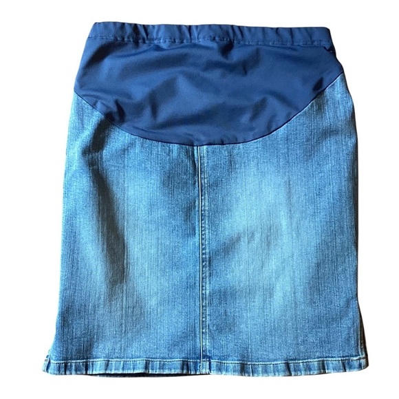 Old Navy Light Wash Denim Stretch Maternity Skirt VINTAGE, Size Medium - Picture 1 of 5